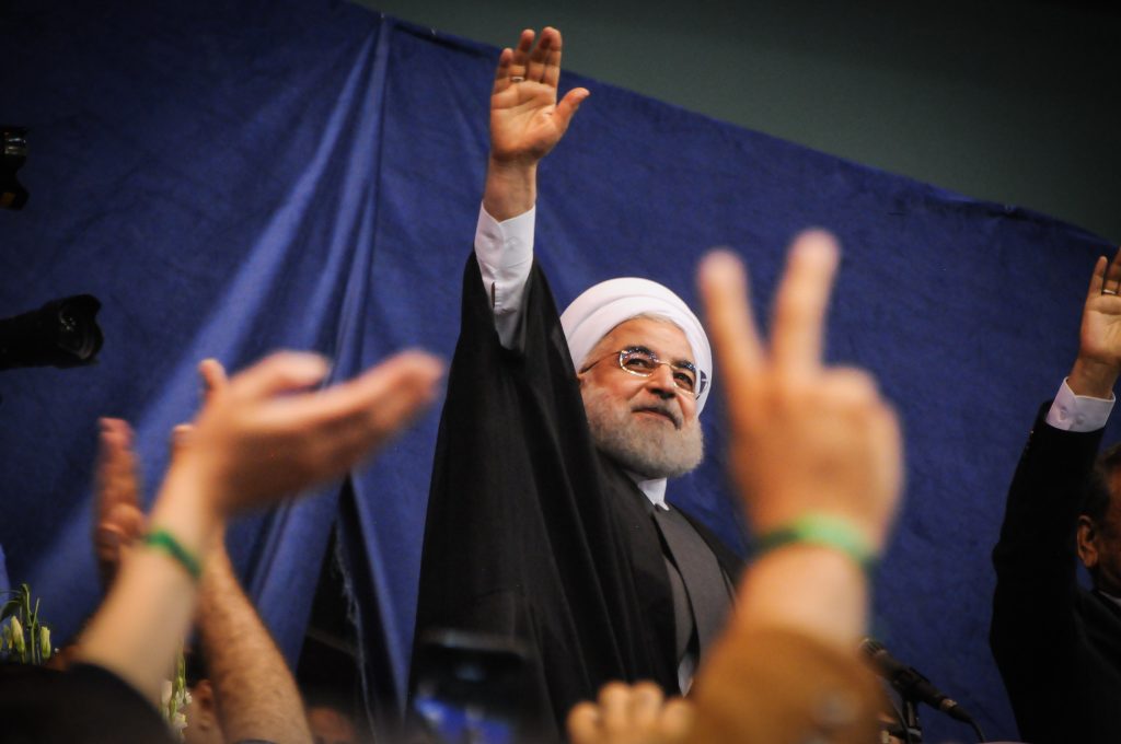 Hassan Rohani saluting people- Islamic Republic Presidential election-2017